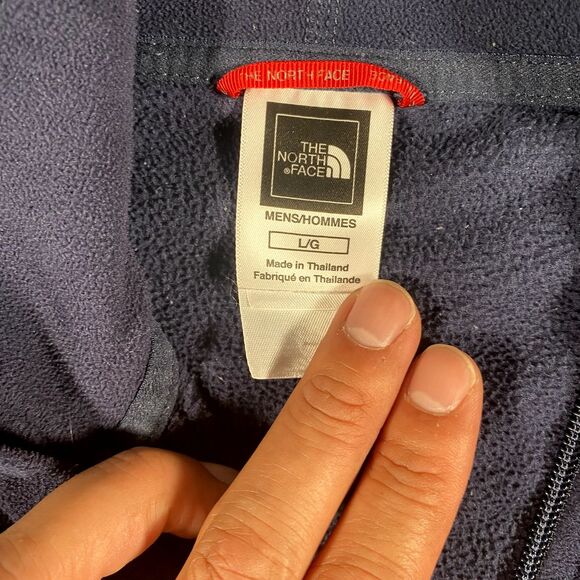 The North Face Mens Large Full Zip Fleece Hooded Embroidered Jacket Pockets - Picture 5 of 9